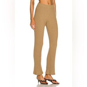 ENZA COSTA Lurex Sweater Rib Pant in Sand Gold